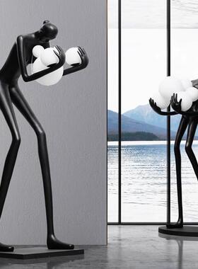 客店厅大型摆落地件灯家TZ-023居展厅术酒大堂树脂人形艺网红雕塑