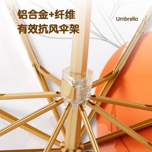 2021新款钛银胶三折太阳伞防晒遮阳小清新晴雨两用钛胶双层折叠伞 - 图2