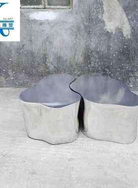 电镀凳子雕塑摆饰酒店大堂样板房客厅艺术摆设玄关现代桌面装饰品