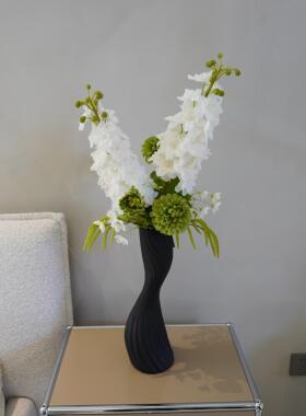 【柿吉】荼白 设计师款手扎花束彷干燥花彷真花绢花桌面客厅摆件