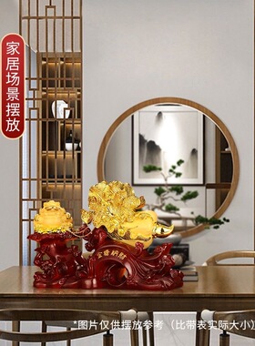 招财金蟾百财摆件玉白菜客厅装饰大气朋友乔迁开店开业高档送礼物