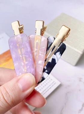 4/2Pcs Leopard Acetate Hair Clips Bangs Seamless Clip Makeup