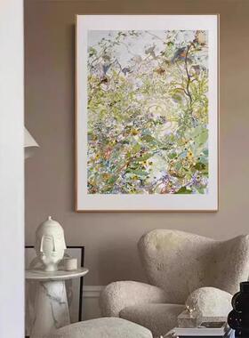 北欧清新风小众艺术挂画入户玄关装饰画进门正对墙客厅大背墙壁画