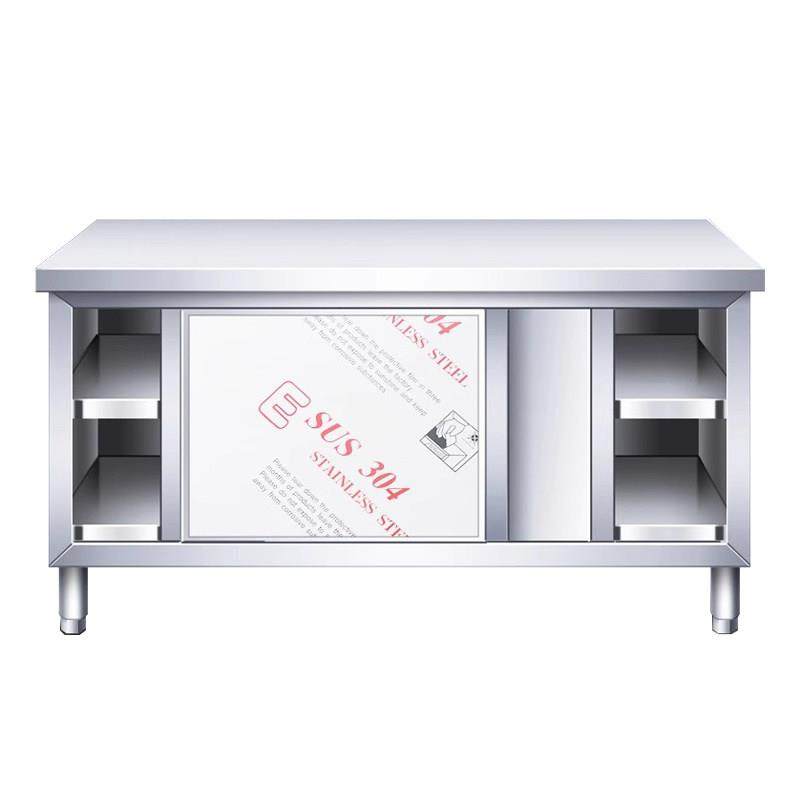 焊接特厚304不锈钢拉门工作台厨房专用家用操作台拉门打荷台橱柜,淘宝优惠券,粉丝福利购,淘宝优惠卷