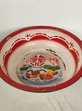 民俗老物件七八十年代结婚用品老暖壶镜子搪瓷脸盆茶壶茶碗道具