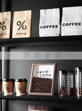 样板间厨房餐边柜咖啡主题软装摆件搭配组合展厅售楼部咖啡装饰品