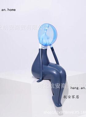 现代简约创意树脂人物摆件工艺品样板房售楼处桌面茶几电视柜饰品