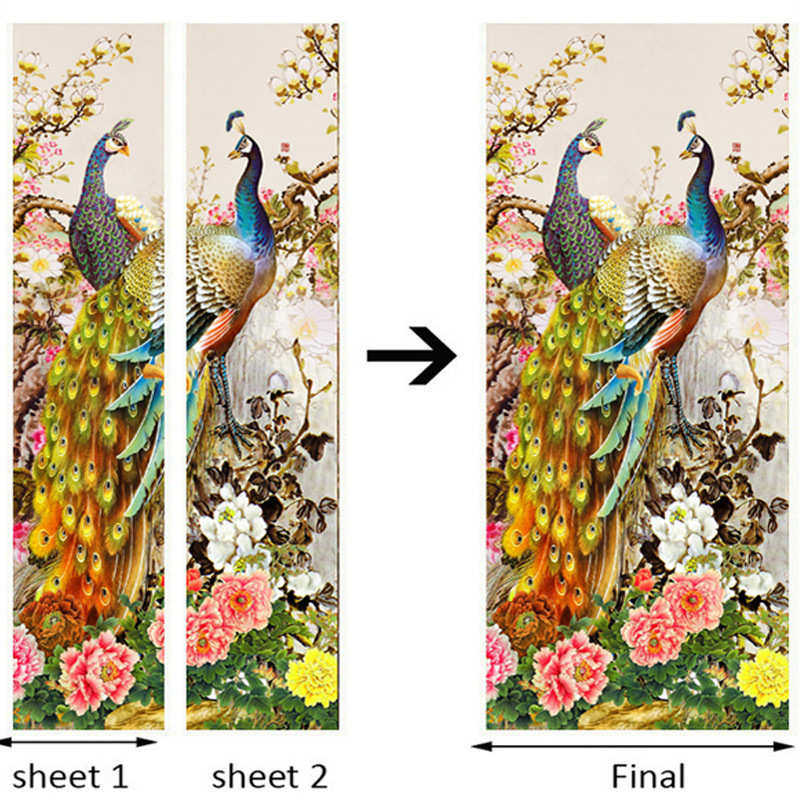 pvc贴纸粘巨牡丹个性 孔雀装饰抽象墙面创3d门现代货源自贴,淘宝优惠券,粉丝福利购,淘宝优惠卷
