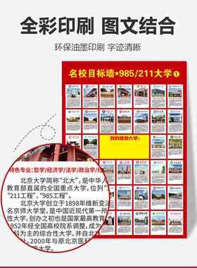 【全国包邮】高激校励名单目标贴画数分高考高中国名牌教室挂校图