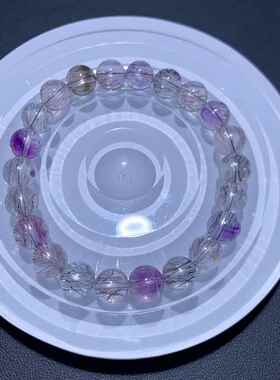 天然仙女超七手链内含彼岸花紫红发晶手串 精美珠链珠串规格8.7mm