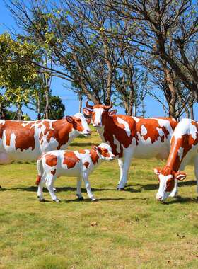 园林景观物仿真黄奶牛动VIO模雕塑草坪幼儿游型乐园景区场美陈农
