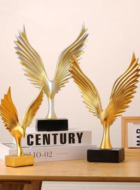 电视柜台面装饰摆件现代轻奢老鹰摆件树脂装饰品家居客厅酒柜电视