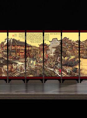 仿古屏风 金陵十二钗中国风特色漆画工艺品摆件 出国送老外礼品
