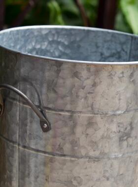 复古铁桶铁皮桶落地长花桶大号高桶养花筒插花桶铁艺花瓶花器新品