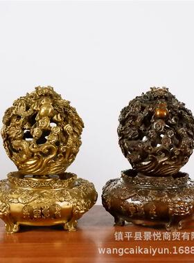 铜鼎铜九转乾坤鼎摆件九龙鼎客厅工艺品家居装饰品摆件