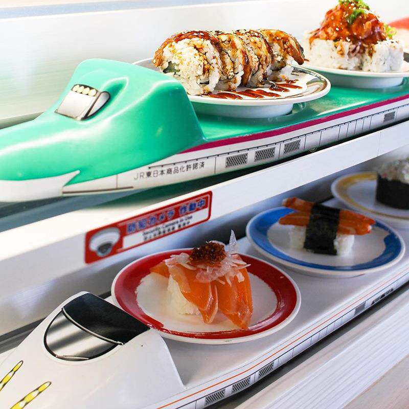 Liangen smart food delivery car Shinkansen track train equipment smart Shinkansen food delivery car revolving sushi table