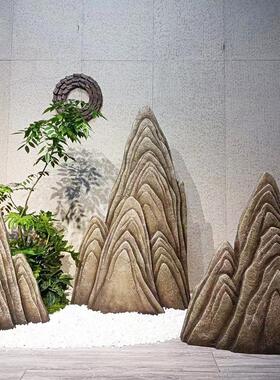 式日山灯水庭院装饰亮仿泰真石头青龙山石山峰石玄ZJSZ8862关摆件