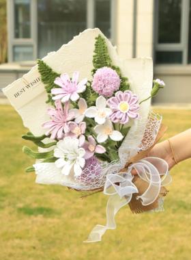 成品钩织花束高级感中高考生日礼物送女生闺蜜针织手工编织花束