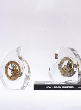 轻奢柜水坐钟时钟桌面摆件厅玄晶关客书柜电BJ0172视样板间摆设家