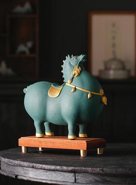 陶瓷生肖马摆件招唐新中马式客厅家居饰玄关办ZYT-911财公室装品