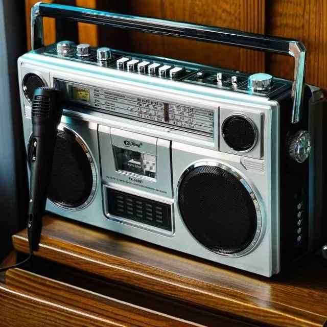 Rechargeable outdoor karaoke singing Bluetooth speaker retro tape recorder tape player radio plug-in audio