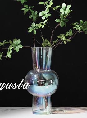 约电镀面玻璃客厅餐厅桌茶几柜简插花器干花瓶摆房件样板软装OEA