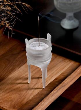 新中国风书房软装水釉香炉狮子塔玉玺镇纸太湖石盘四方佛像摆件