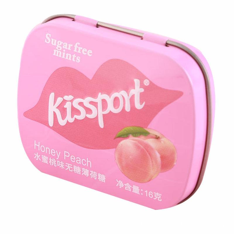 kissport无糖薄荷糖铁盒清凉接吻糖铁盒清新口气网红零食口香糖