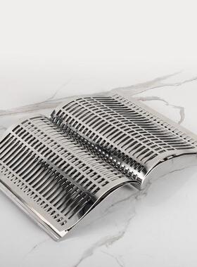 简约轻房奢杂志架书黑色艺RRB术样板房书卧室玄关装饰属镂金空卷