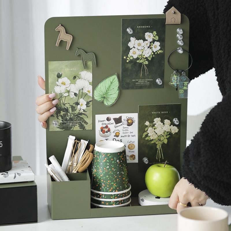 Desktop hole board storage rack ins style iron storage box multifunctional desktop storage shelf creative stationery box