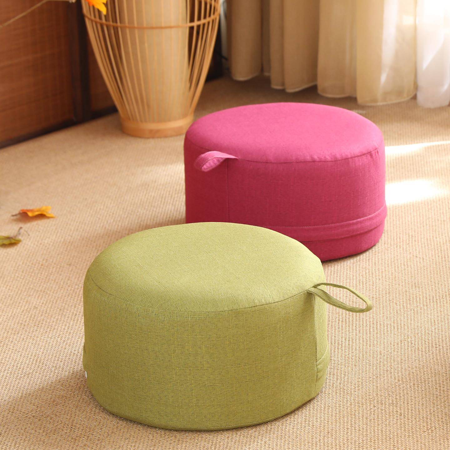 Linen fabric cushion round cushion floor bedroom living room floor balcony bay window futon floor cushion cushion linen cushion