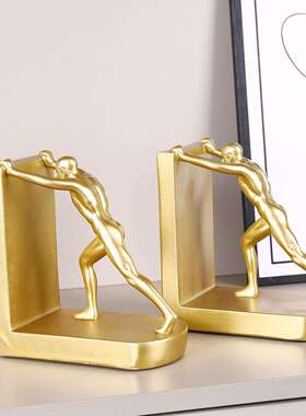 创意人物书挡摆件轻奢树脂书立客厅书房装饰工艺品办公桌面挡书板