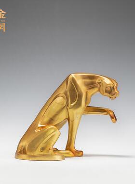 铜艺坊铜豹一家彩铜豹子摆件野兽动物金钱豹子铜摆件家居玄关摆件