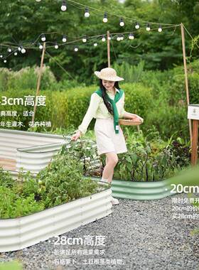 种菜箱楼金属种植箱铝合金花一米tj#lolof菜园阳台庭箱院顶户外花