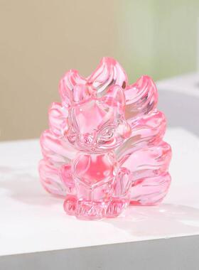 创意琉璃九尾狐动物桌面摆件招财跨境水晶九尾狐狸小礼品