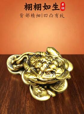 黄铜招财金蟾摆件家居客厅办公室旺财装饰品纯铜工艺礼品摆饰
