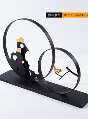 新中式创意金属铁艺工艺品摆设样板间书房办公室摆件软装饰品