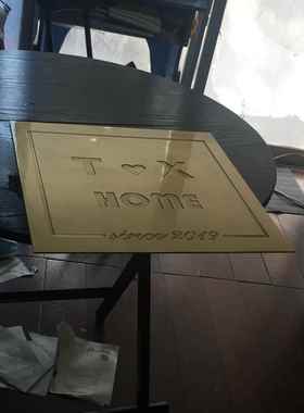 新款2021黄铜地砖logo雕刻过门石铜板工艺家居摆件装饰定制包邮