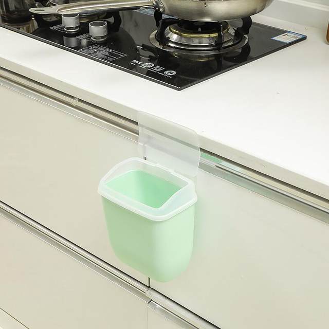 Office bathroom desktop with cover mini kitchen bedroom markless sticker classification trash can hanging wall type small trash can