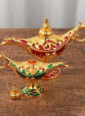阿拉丁神灯金属工艺品 宫廷晚宴装饰道具许愿灯万圣节摆件香薰炉
