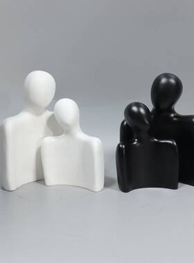 创意-抽电象树人厅脂工艺品拥抱物摆件装饰品摆设客视柜桌面雕像