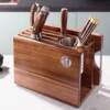 Solid wood knife rack, chopstick cage, integrated kitchen knife storage rack, household multifunctional countertop kitchen knife rack