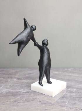 现DMX代简黑色父子拉约手样板房售部卧客厅电视柜桌面玄室关楼摆