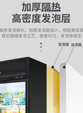 粤冰商用食品肉类冻品冰箱风冷无霜超市冰柜冰淇淋展示柜黑冷冻柜