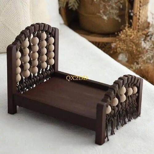 QX2D Baby Photo Props Mini Bed for Photography Baby Doll - 图2