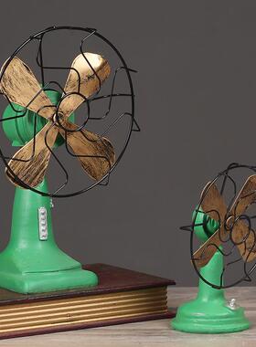 电风扇模型美式复古怀旧电视柜摆件 服装店铺橱窗陈列道具 13640