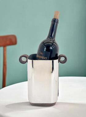 北欧个性不锈钢冰桶家用酒具高颜值葡萄酒香槟啤酒红酒冰镇冰块桶