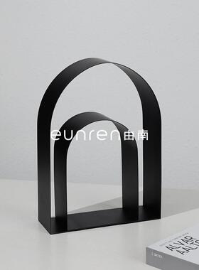 简约现代几何金属拱形门型摆件酒柜样板间客厅电视柜家居软装饰品