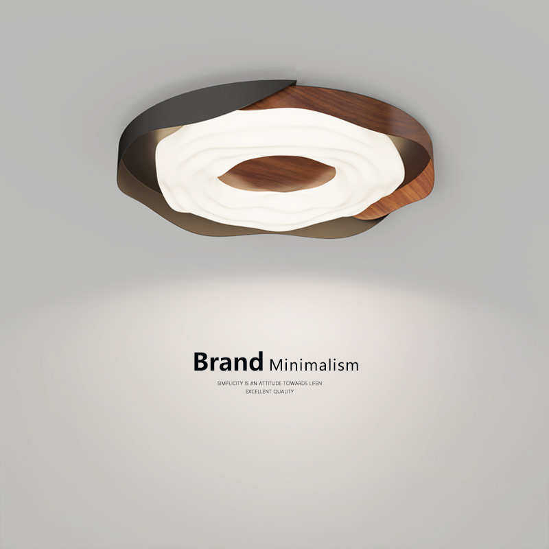 卧室吸顶灯新款曲奇造型胡桃木纹中古风新中式复古护眼灯具房间灯,淘宝优惠券,粉丝福利购,淘宝优惠卷