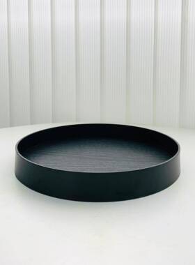 造景景圆盘底盘转沙盘景观托盘圆桌盘中间摆件圆形餐桌仿真花盆底